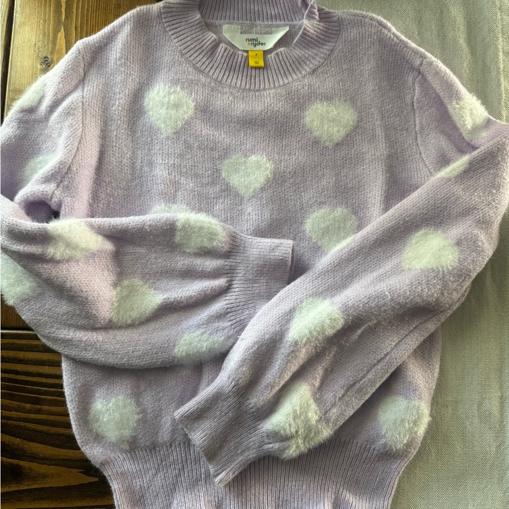 Cozy Lavender Heart Sweater for Kids (StitchFix)
